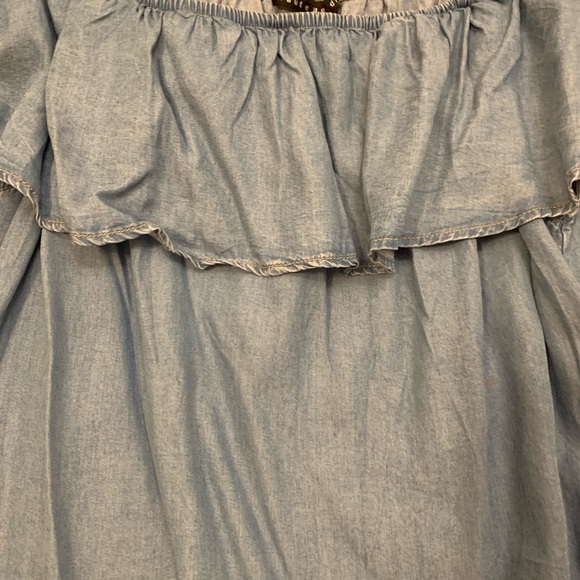 BLUE OFF THE SHOULDER DRESS - Picture 3 of 3